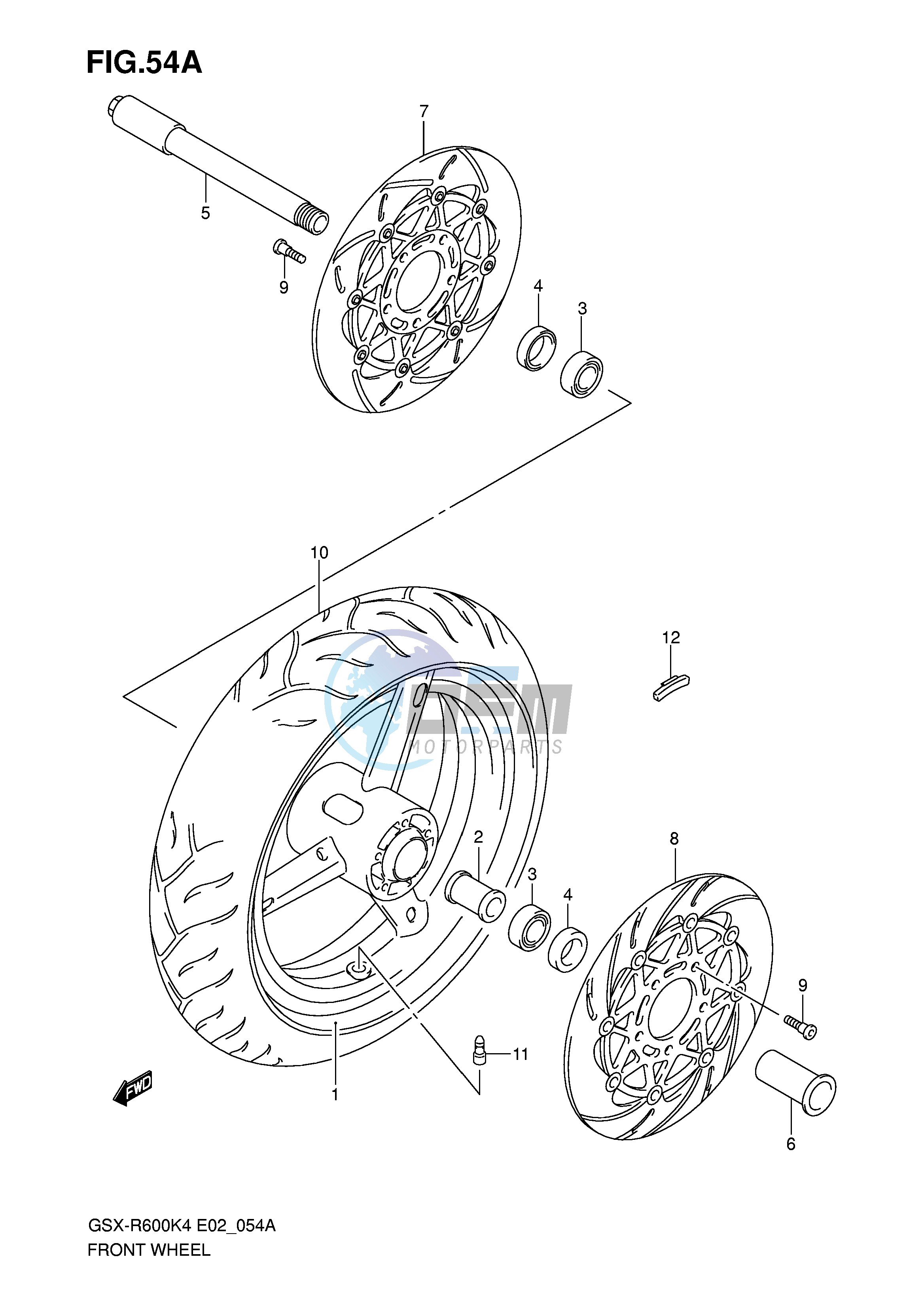 FRONT WHEEL (GSX-R600XK5 U2XK5 U3XK5)