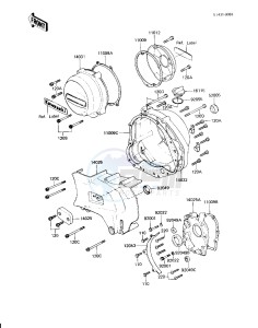 KZ 750 H [LTD] (H2-H4) [LTD] drawing ENGINE COVERS -- KZ750-H4- -