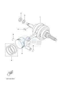 YP250RA EVOLIS 250 ABS (1YS8) drawing CRANKSHAFT & PISTON