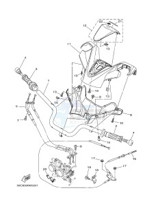 XP500 TMAX T-MAX 530 (2PW1) drawing STEERING HANDLE & CABLE