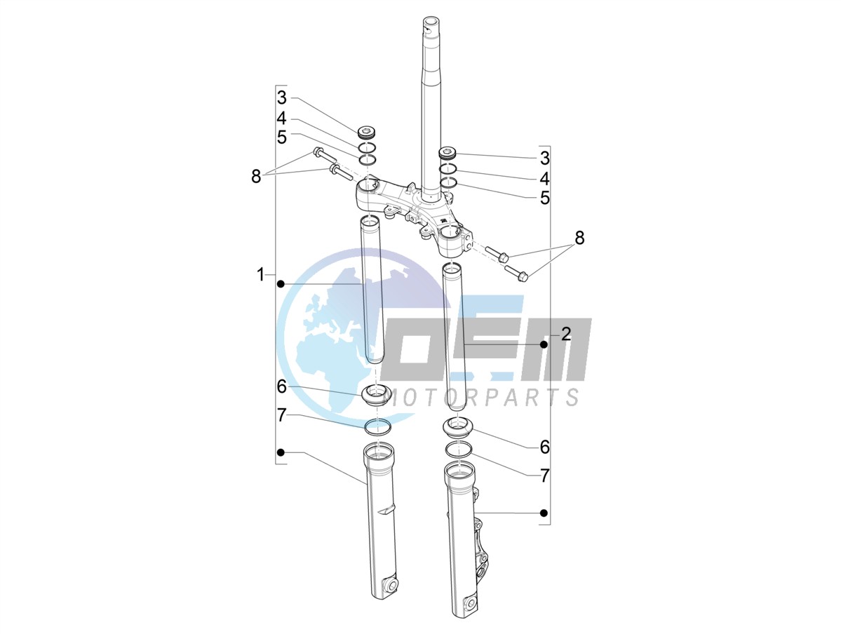 Fork's components (Showa)