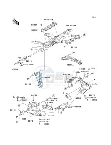 ZX 600 N [ZX-6RR] (N1) N1 drawing FRAME FITTINGS-- REAR- -