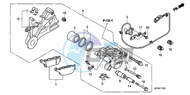 REAR BRAKE CALIPER (CB600FA/FA3)