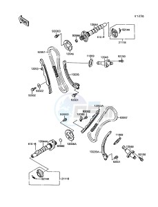 VN 1500 A [VULCAN 88] (A6-A9) [VULCAN 88] drawing CAMSHAFT-- S- -_TENSIONER