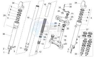 V7 CafÃ¨ 750 drawing Fron fork II