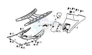 JET EURO X 100 L6 drawing COWLING / FOOTREST / FLOOR MAT