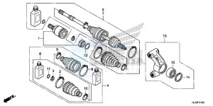 SXS700M2H Europe Direct - (ED) drawing REAR KNUCKLE/REAR DRIVESHAFT