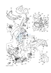 YFM700FWAD YFM70GPHH GRIZZLY 700 EPS (B1A3) drawing FRONT FENDER