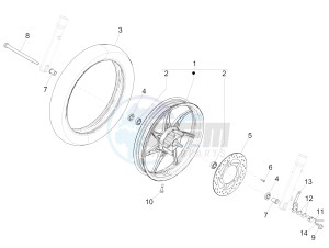 Liberty 50 iGet 4T 3V 25kmh 25km/h (EMEA) drawing Front wheel