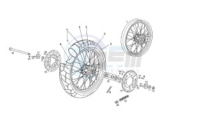 SENDA R-SM DRD RACING - 125 CC VTHDR2A1A VTHDR1A1A 4T drawing REAR WHEEL SENDA SM