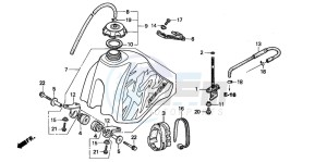 XR70R drawing FUEL TANK (XR70RV/W/X/Y)