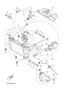 MT125 MT-125 (5D7C) drawing RADIATOR & HOSE