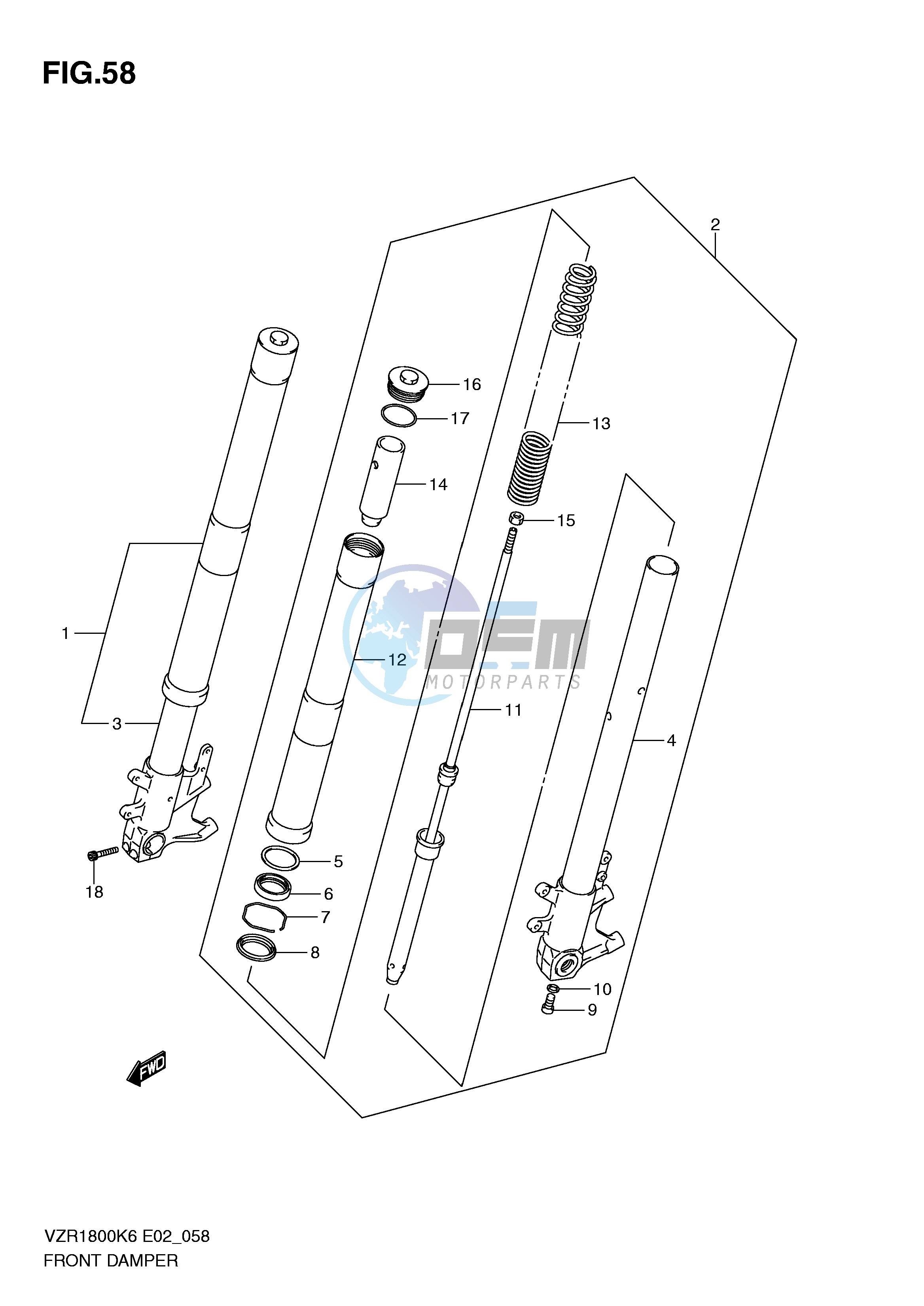 FRONT DAMPER (VZR1800K6 U2K6 K7 U2K7 NK8 NU2K8)