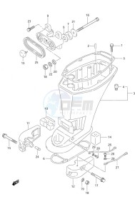 DF 9.9 drawing Driveshaft Housing S/N 651001 to 652500