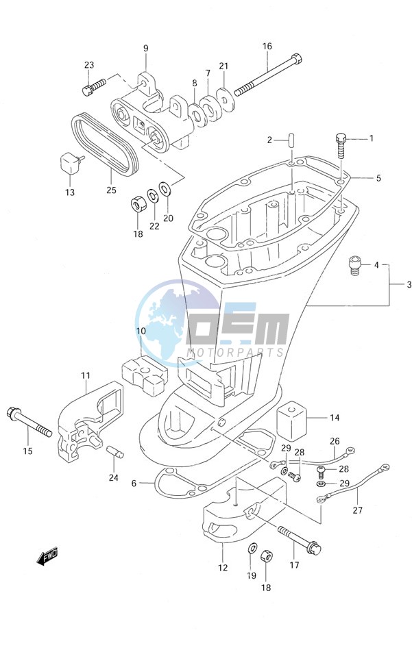 Driveshaft Housing S/N 651001 to 652500