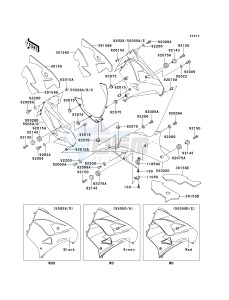 ZX 900 E [NINJA ZX-9R] (E1-E2) [NINJA ZX-9R] drawing COWLING LOWERS -- ZX900-E1- -