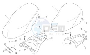 Scarabeo 50 2t e2 (eng. piaggio) drawing Seat - Carrier