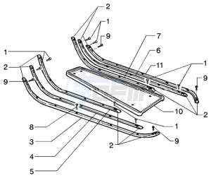 PX 150 E U.S.A. drawing Footboard