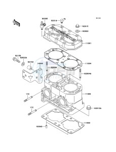 JET SKI 800 SX-R JS800A6F FR drawing Cylinder Head/Cylinder