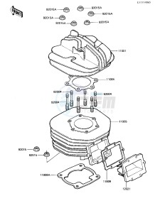 KX 250 B [KX250] (B1) [KX250] drawing CYLINDER HEAD_CYLINDER_REED VALVE