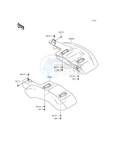 MULE 600 KAF400BGF EU drawing Rear Fender(s)