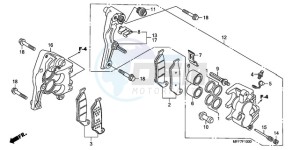 XL700V9 UK - (E / MKH SPC) drawing FRONT BRAKE CALIPER