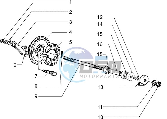 Front wheel component parts