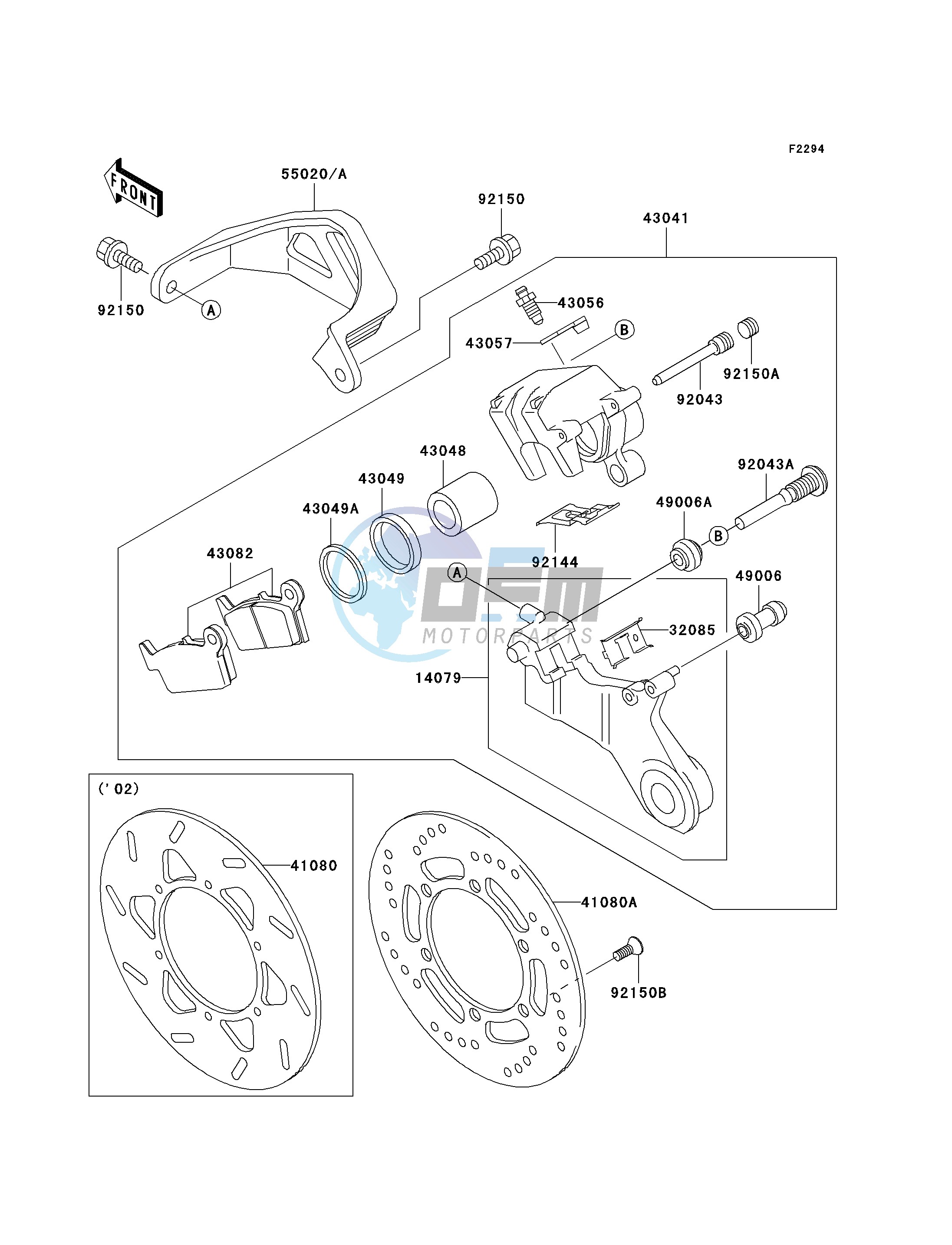 REAR BRAKE-- KLX300-A7_A8- -