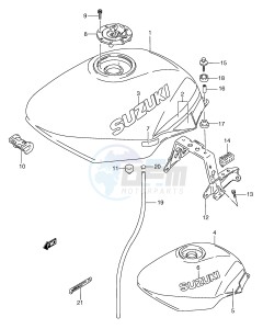 GSX750F (E2) drawing FUEL TANK (MODEL M N)