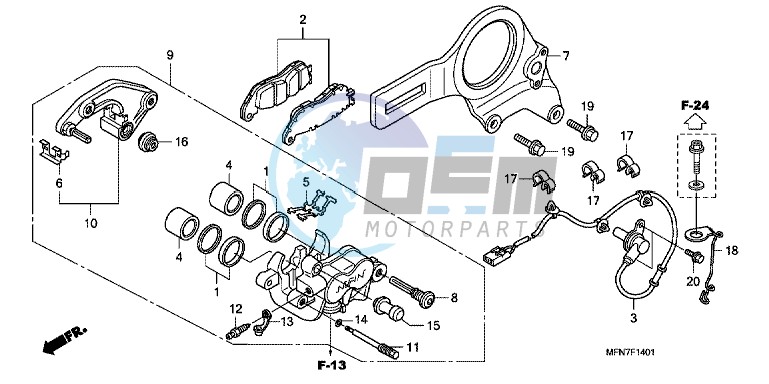 REAR BRAKE CALIPER (CB1000RA)