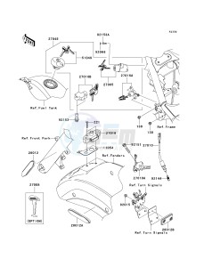 VN 900 B [VULCAN 900 CLASSIC] (6F-9F) B8F drawing IGNITION SWITCH_LOCKS_REFLECTORS