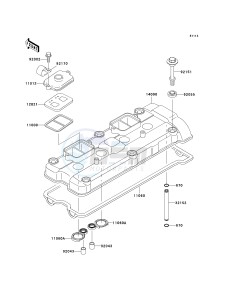 ZX 900 C [NINJA ZX-9R] (C1-C2) [NINJA ZX-9R] drawing CYLINDER HEAD COVER