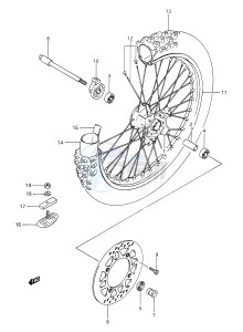 DR350 (E28) drawing FRONT WHEEL