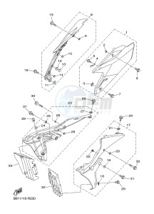 YZ450FX (B917 B918 B919 B919 B91A) drawing SIDE COVER