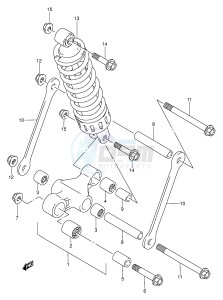 GS500E (E2) drawing CUSHION LEVER (MODEL K L)