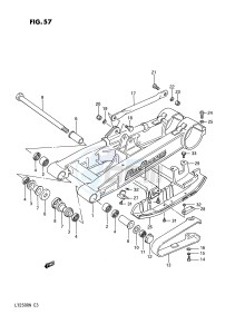 LT250R (E3) drawing REAR SWINGING ARM (MODEL G)