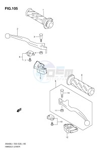 AN400 (E03) Burgman drawing HANDLE LEVER (AN400L1 E3)