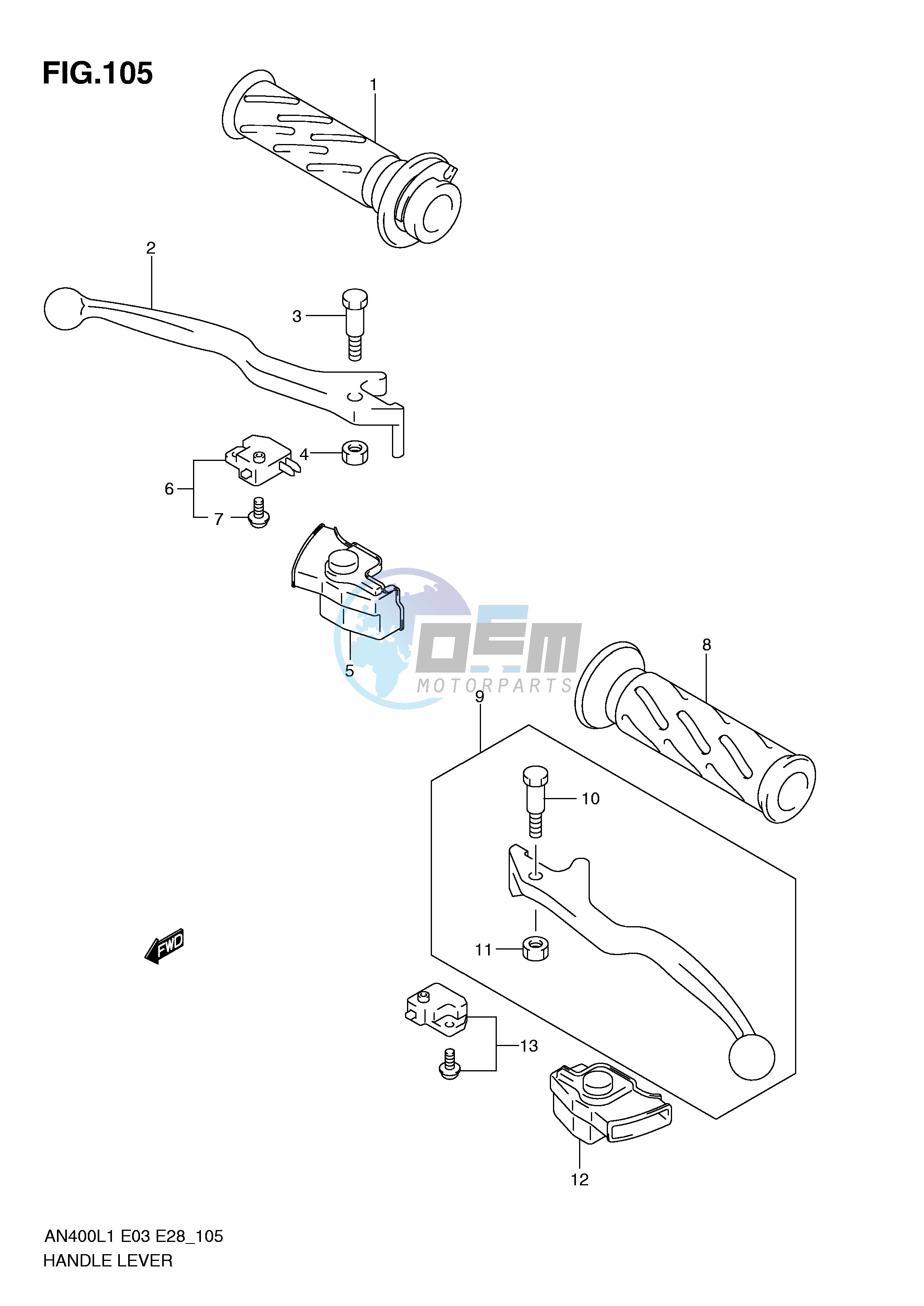 HANDLE LEVER (AN400L1 E3)