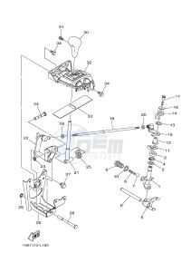 YFM350 YFM350FWA GRIZZLY 350 4WD (1SG1) drawing SHIFT SHAFT