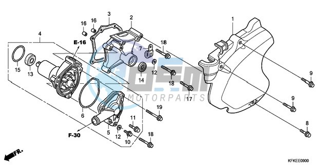 LEFT CRANKCASE COVER/WATE R PUMP