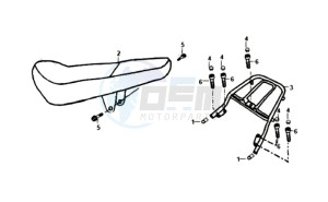 XS125-K drawing BUDDYSEAT - REAR LUGGAGE FRAME