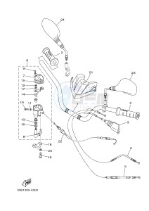 YFM250R RAPTOR 250 (33B7) drawing STEERING HANDLE & CABLE