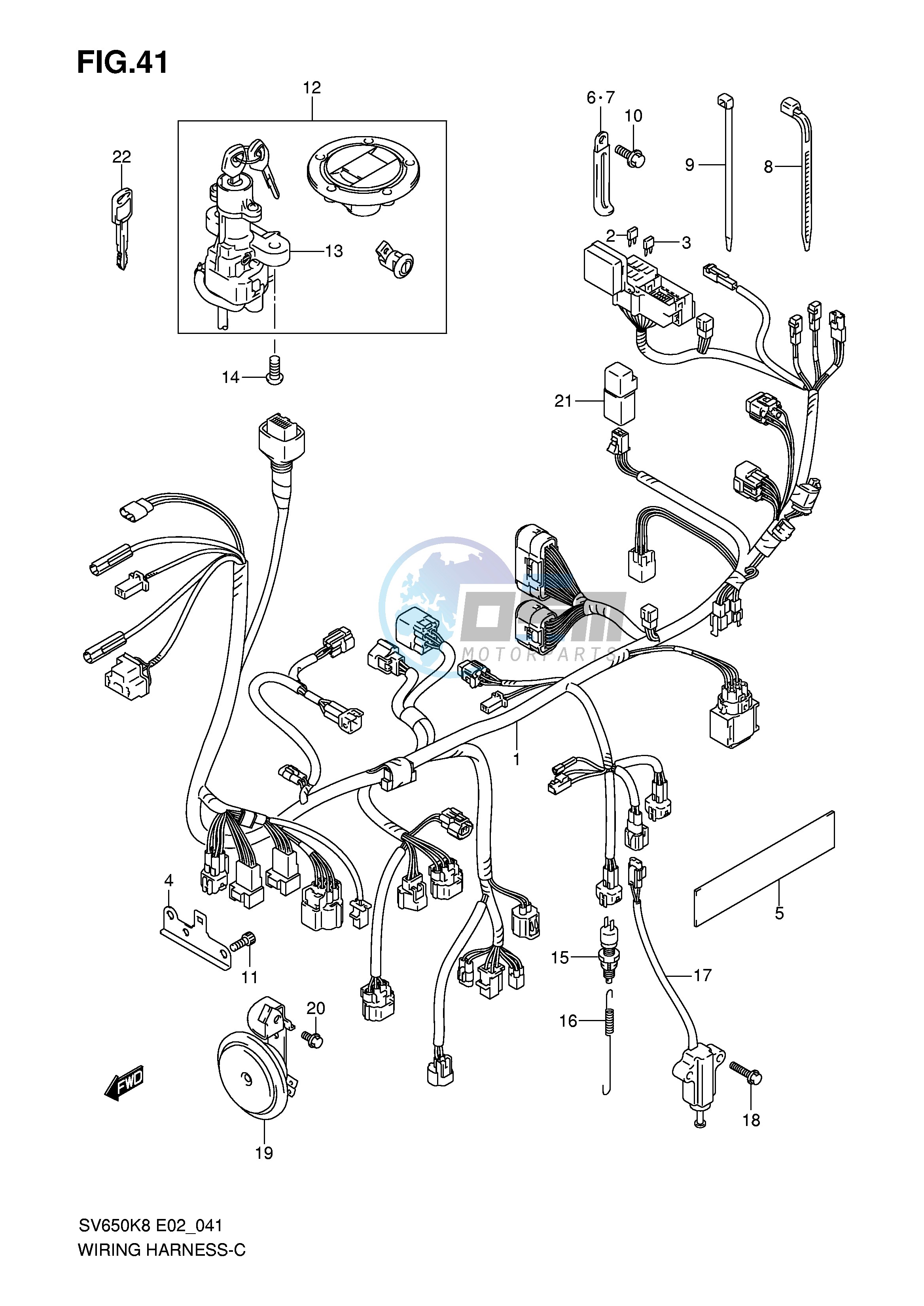 WIRING HARNESS (SV650K8 K9 SV650UK8 UK9)