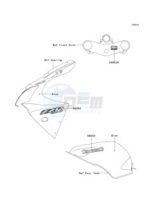 ZX 600 J [ZZR600] (J6F-J8F) J8F drawing DECALS-- BLUE- --- J8F- -