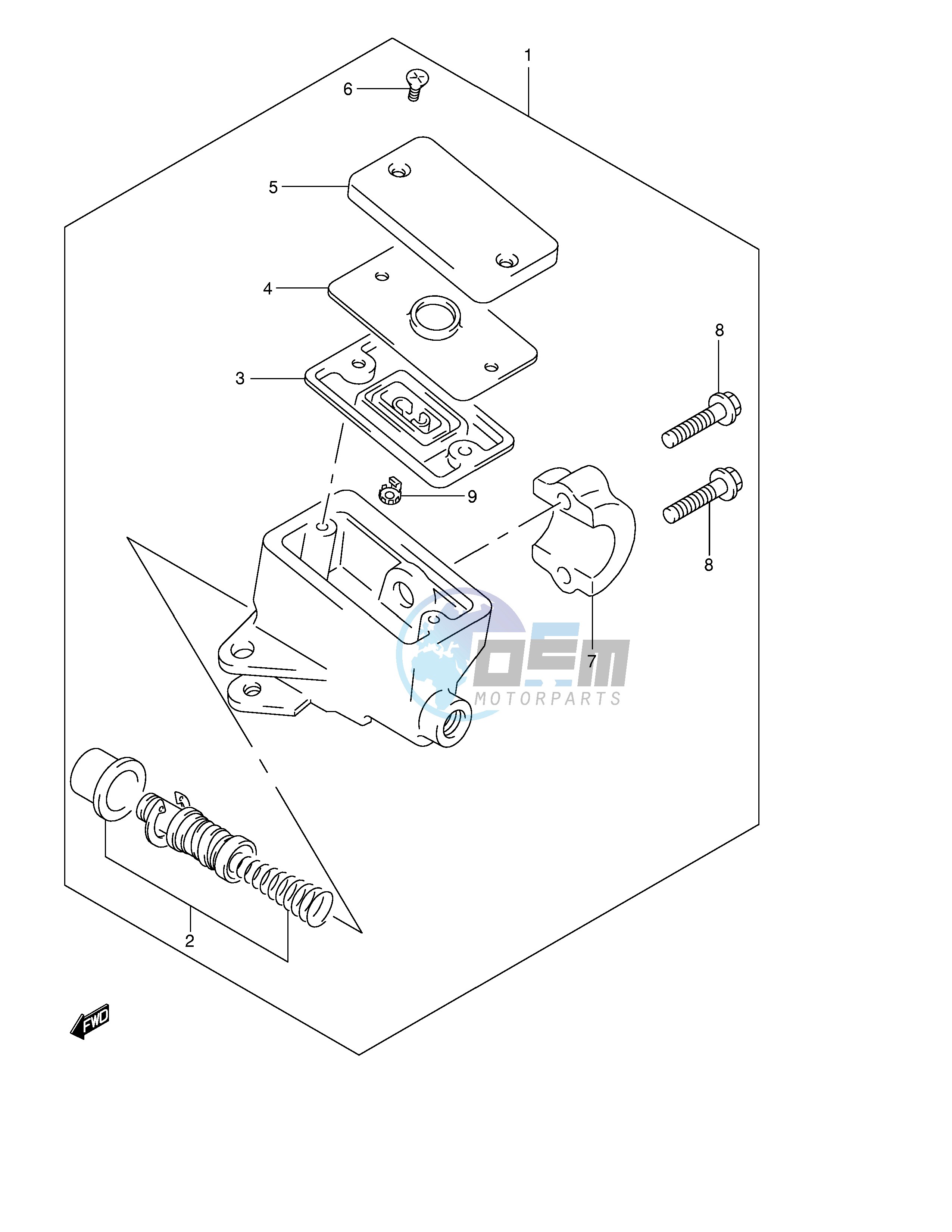 FRONT MASTER CYLINDER (SEE NOTE)