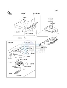 Z1000 ABS ZR1000EDF FR XX (EU ME A(FRICA) drawing Seat