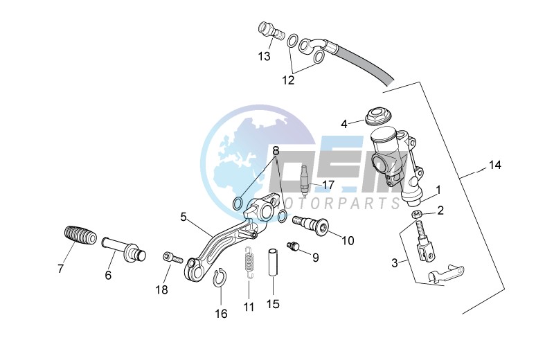 Rear master cylinder