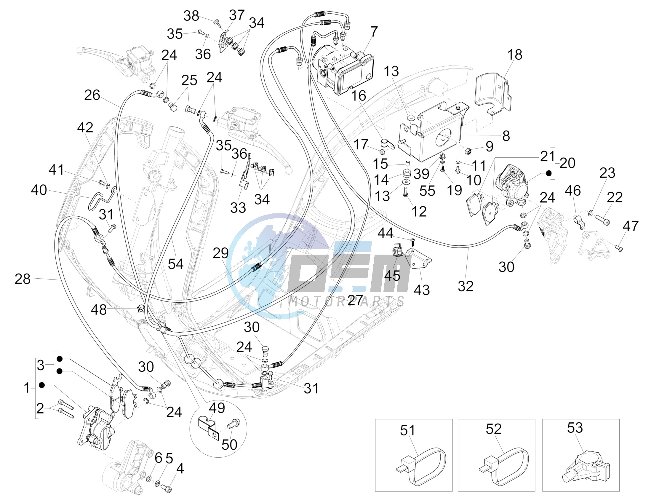 Brakes pipes - Calipers (ABS)