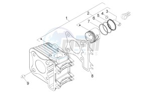 Scarabeo 50 4t 4v e2 drawing Cylinder - Piston