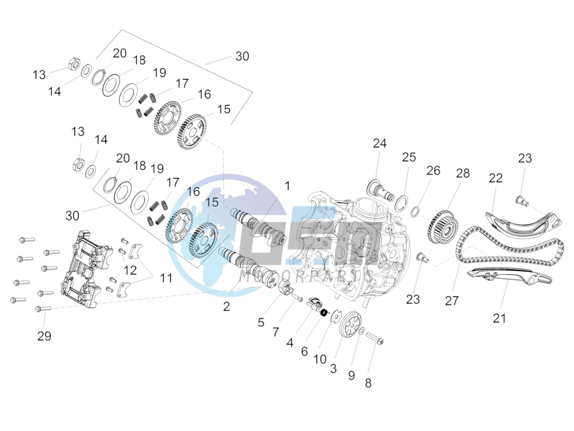 Front cylinder timing system